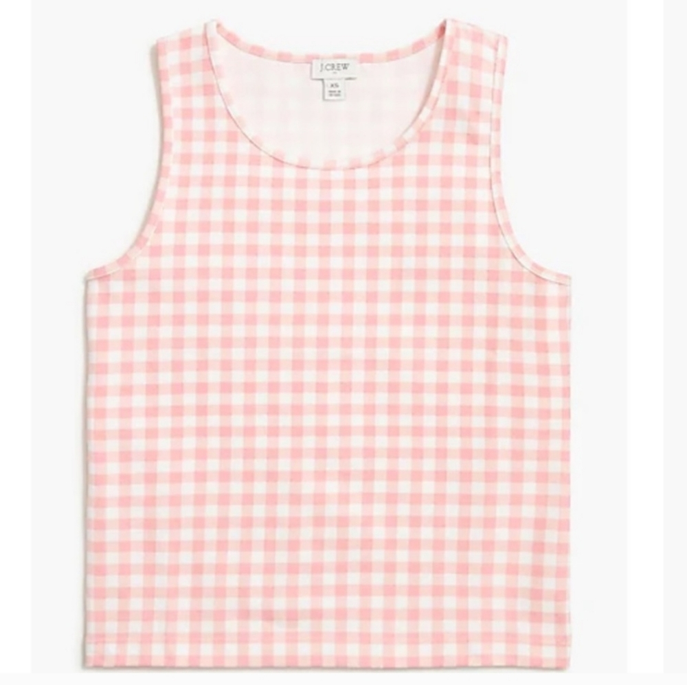 j crew pink gingham shirt active top/Tennis/golf/Barbie/Size S